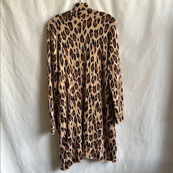 Chico's animal print long open-front knit cardigan sweater jacket, size 3 (XL) - Picture 5 of 8